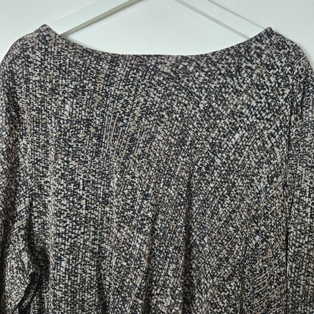 Catherines Size 2X Layered 3/4 Sleeve V-Neck Blouse Top Black Brown Women's - Picture 13 of 13